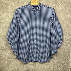 Polo Ralph Lauren Performance Shirt Men 3XLT Tall Blue Check‎ Long Sleeve Preppy